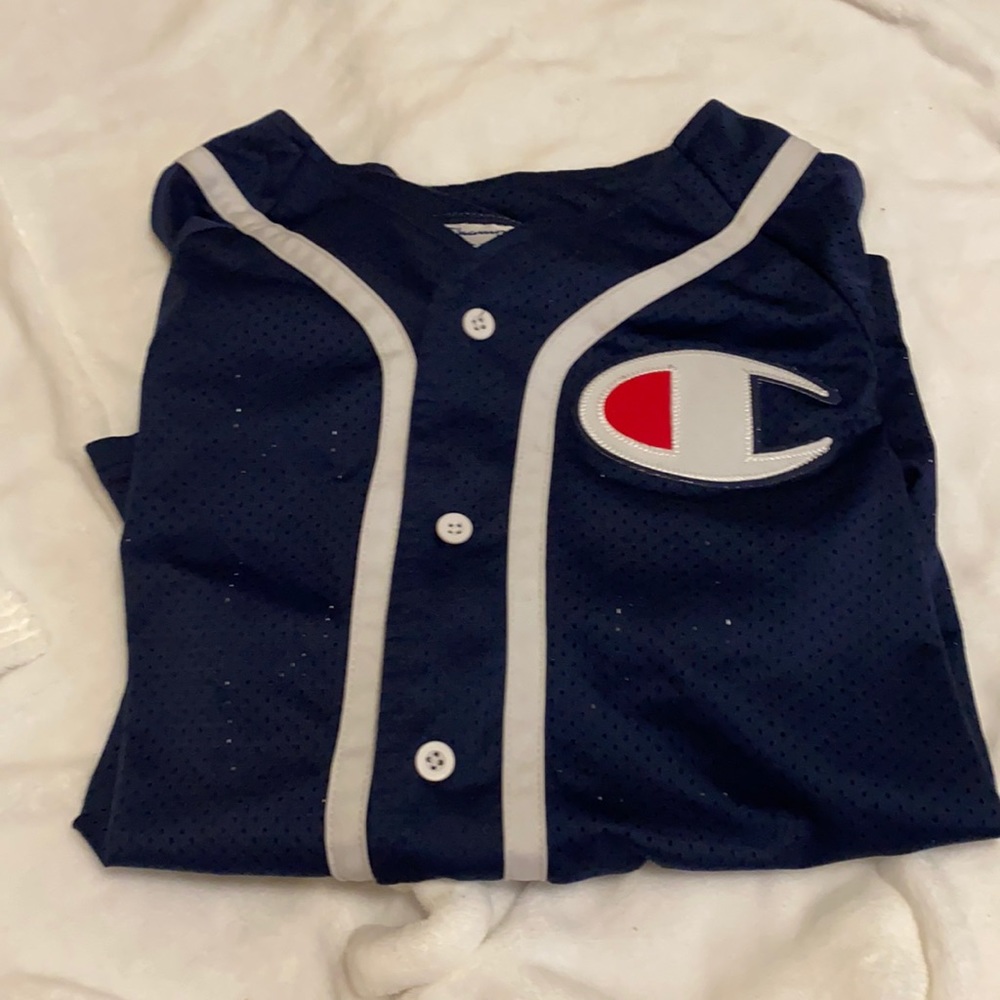 Champion button up jersey #19